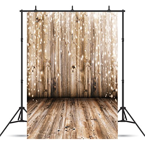 GoHeBe 10x10Ft Seamless Wooden Wall Vinyl Photography Backdrop Photo Background Studio Prop PGT029B 
